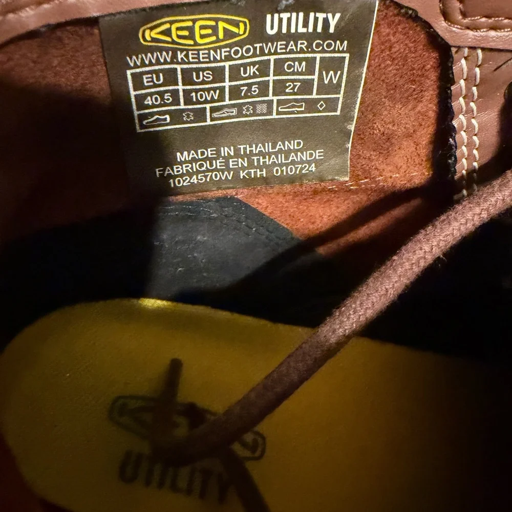 KEEN Utility Womens 10 Wide Leather Work Boots Brown EH Rated ASTM - Picture 3 of 16